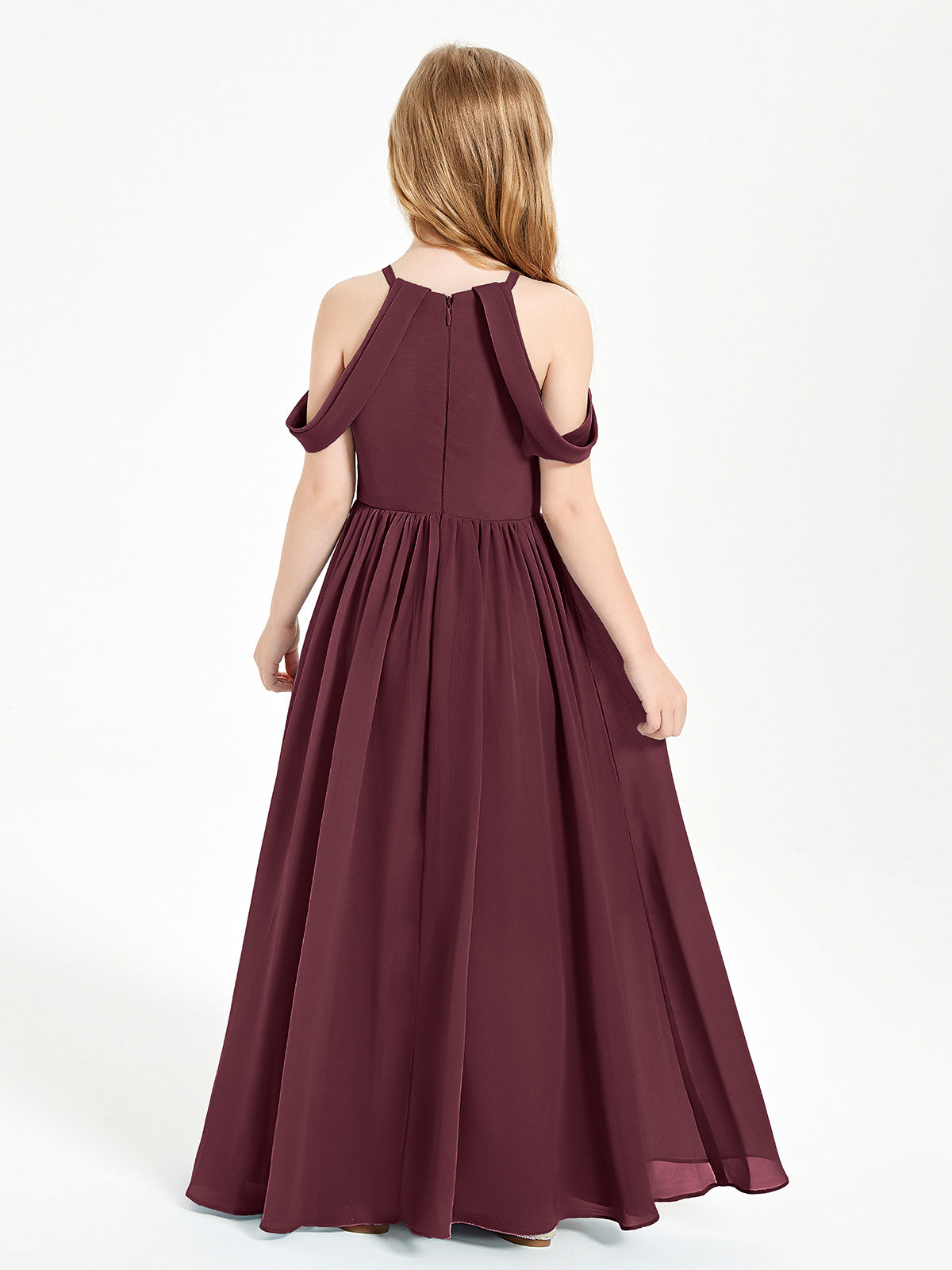 Dreamy Off the Shoulder Bridesmaid Gown for Junior Cabernet